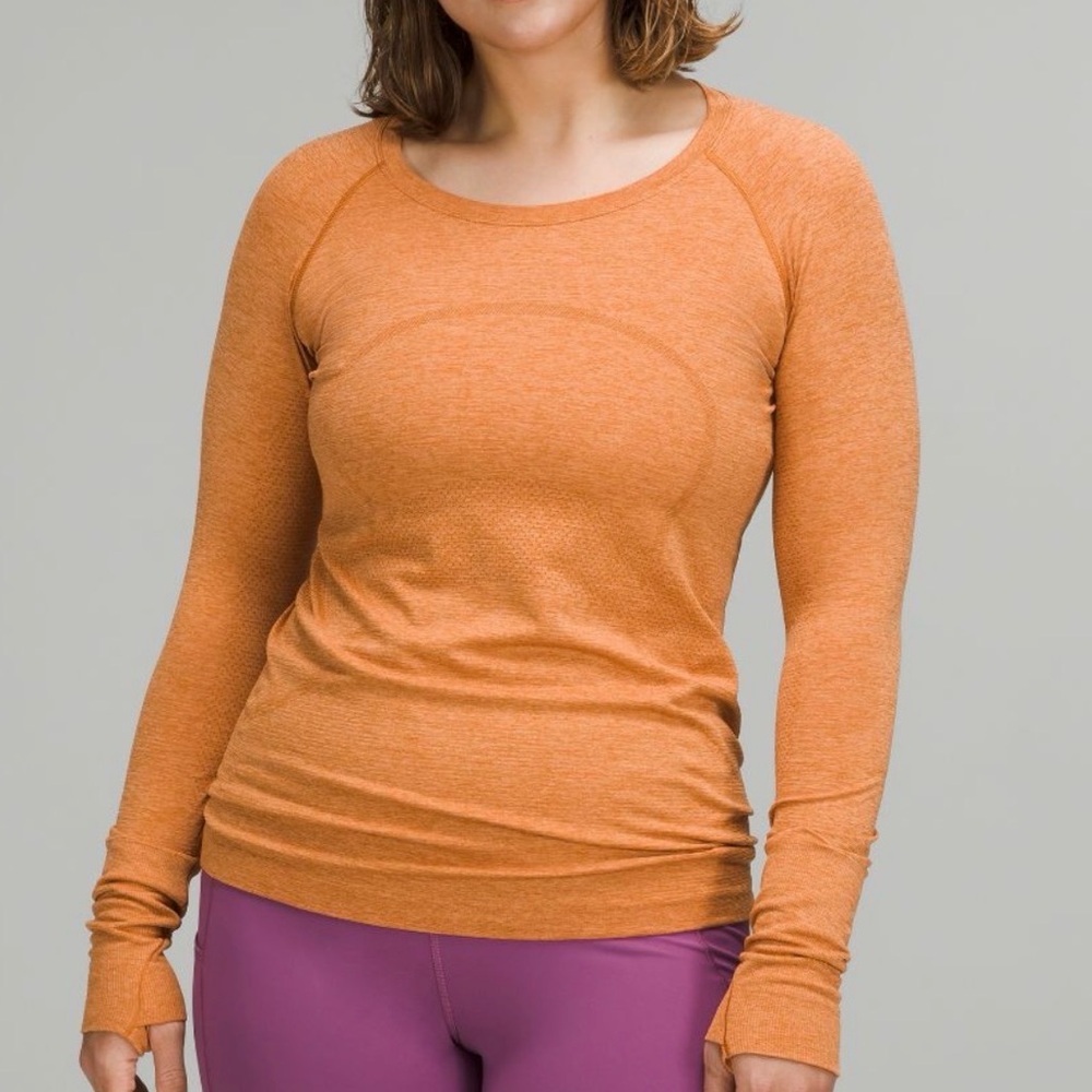 lululemon athletica Orange Long Sleeve Tee